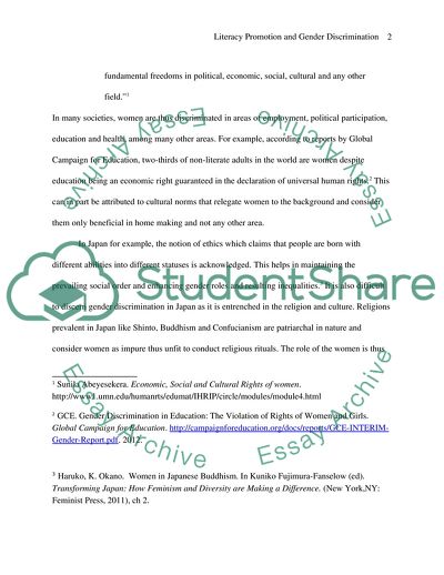 History of Literacy Promotion for Women and Gender Discrimination