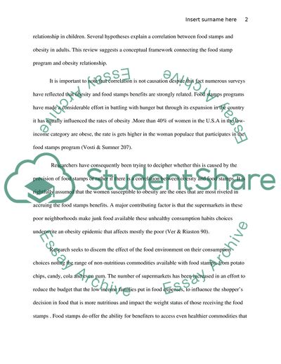 Food Stamps and Obesity