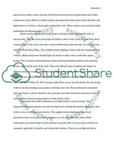 Comparing Gian Lorenzo Bernini and Francesco Borrominis use of light and shadow in their architecture