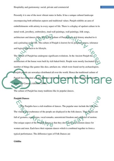 Hospitality and Gastronomy: Social, Private and Commercial