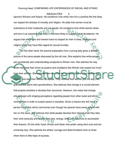 Comparing Life Experiences of Racial and Ethnic Inequality