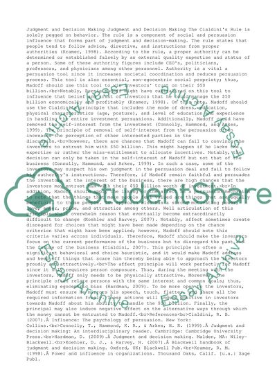 Judgement and decision making