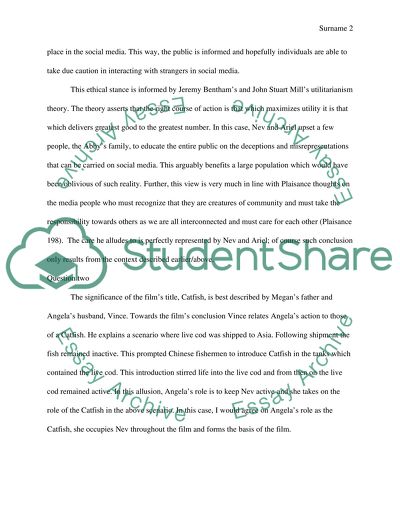 Catfish-Ethical Analysis and Media Ethics