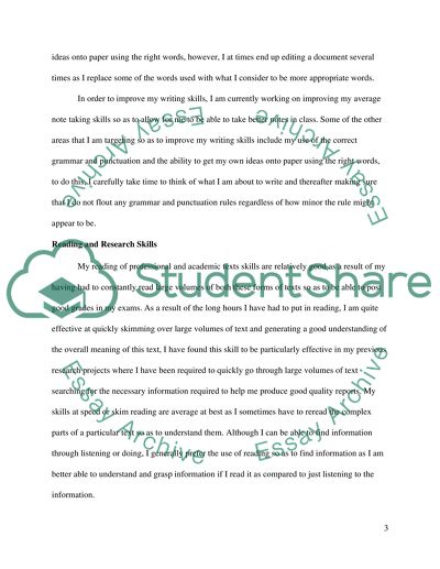 Learning Skills and Weaknesses