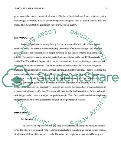 How we determine if a portable air cleaner is effective