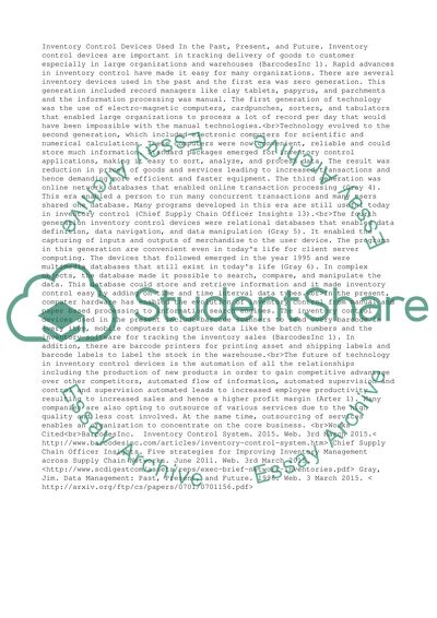 The Past Present and Future of Technology Inventory Control