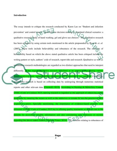 Student and Infection Prevention and Control Nurses