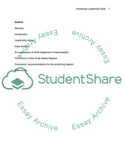 Assessing Leadership Style - Political Leaders in the Middle East
