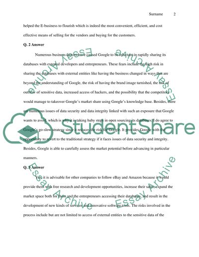 Amazon,Ebay,and Google:Unlocking and Sharing Business Database