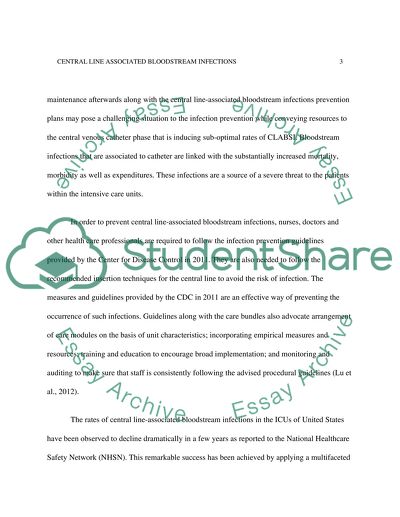 Central line associated bloodstream infections