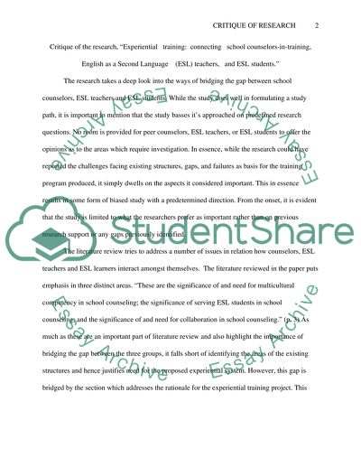 Quantitative Research Article