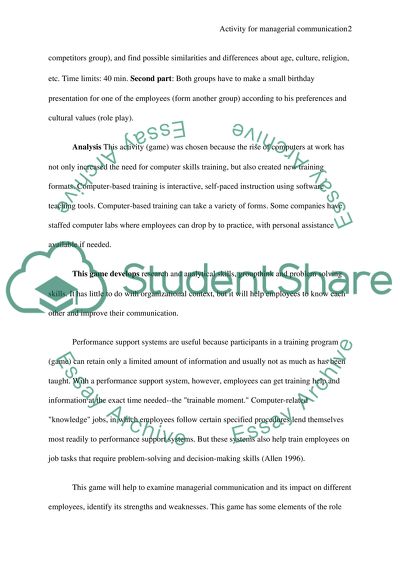 Develop a Game or Activity