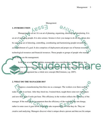 Management is an art