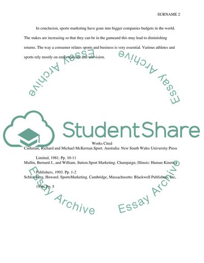 Sports marketing term papers