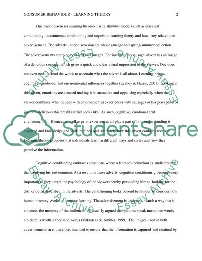 Consumer Behaviour - Learning Theory