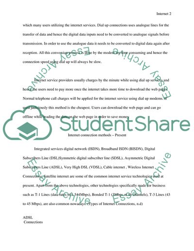 Internet Connection Methods - Past, Present and Future