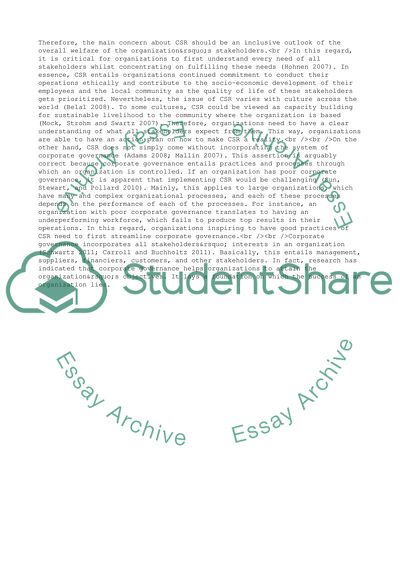 Corporate Governance and Social Responsibility