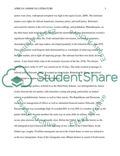 African American literature: the Gilded Age