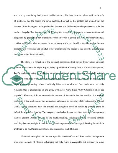 The relationship between mother and daughter in Amy Tans Two Kinds