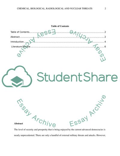 Nuclear Biological Chemical Radiological and Explosive Threat