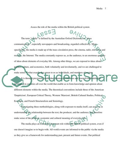 The role of the media within the British political system