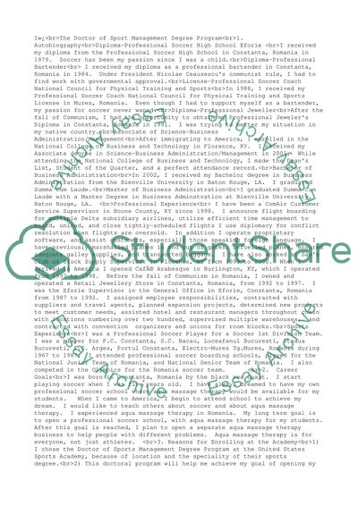 The Doctor of Sport Management Degree Program