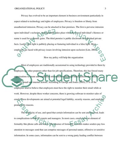 Organizational IT Related Privacy Policy