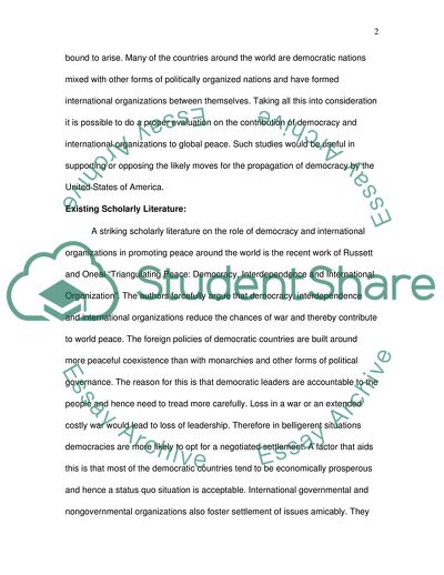 The significance of democracyand international organizations in maintaining global peace