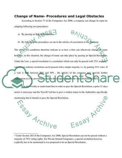 Law for Business in Toys4U