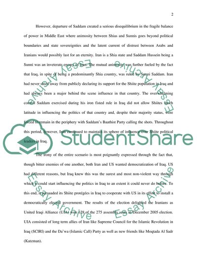 The US Efforts to Install Democracy in Iraq