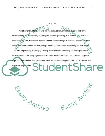 How Much Love Should Parents Give to their Child