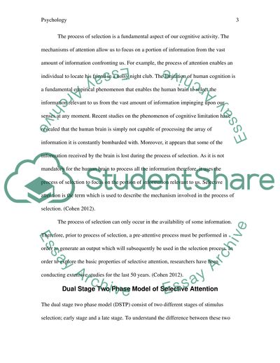 Early and Late Selection Models of Attention