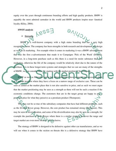 Strtegic Position of BMW
