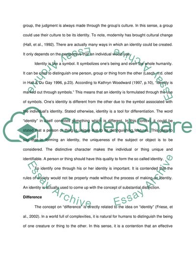 Identity, Difference, Race: The Body, the Human