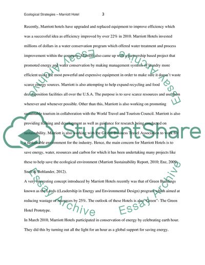 Ecological Strategies of Marriott Hotel