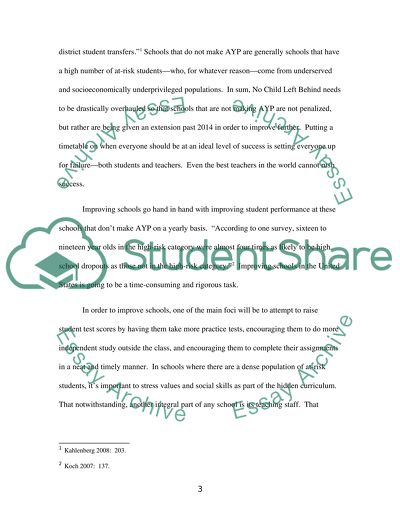 No Child Left Behind - Improving Schools and Teacher Effectiveness