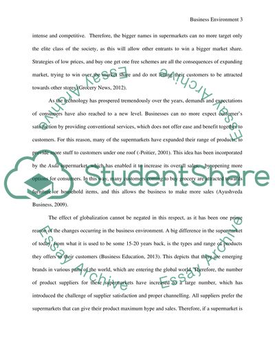 SUPERMARKETS-GLOBAL BUSINESS ENVIROMENT