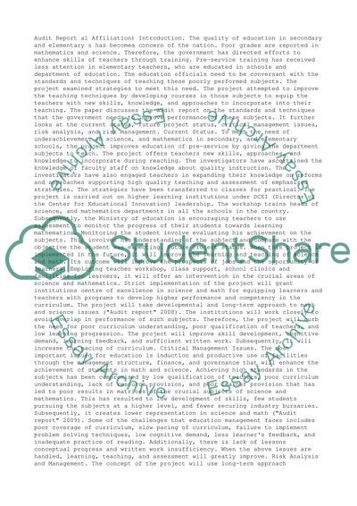 Improvement of the Education of Pre-Service