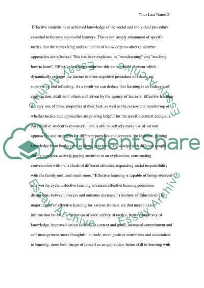 Effective Learning Issues