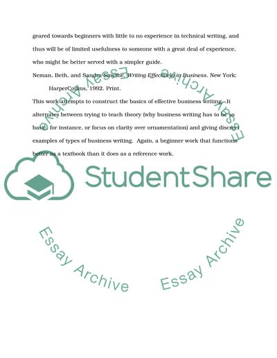 Annotated bibliography