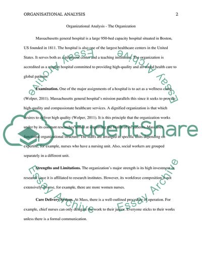 Module 2 Assignment 1 : Organizational Analysis - The Organization