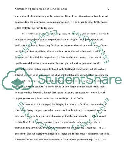 The Chinese and the US Political Regimes