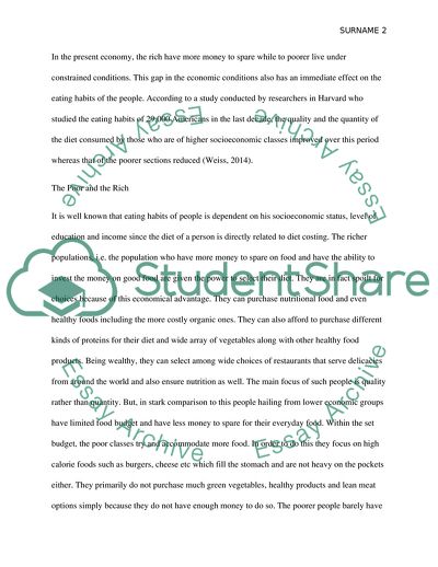 Food Disparities between Classes