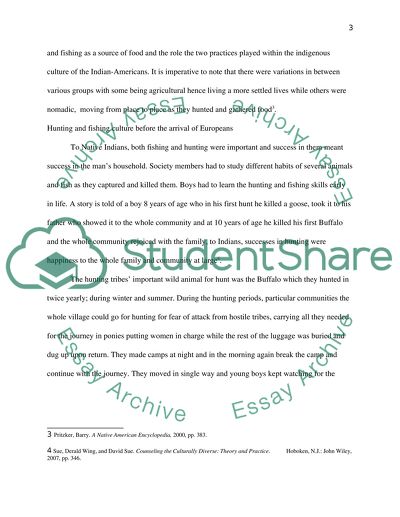 The Indian-Americans Culture: Fishing and Hunting