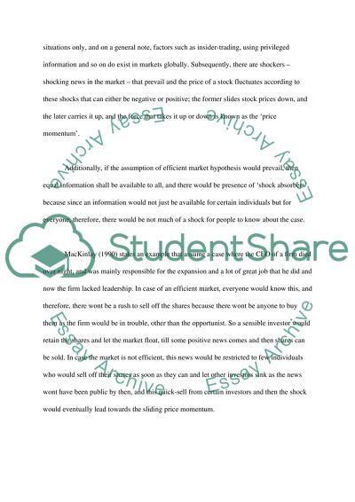 Why Price Momentum Is Contrary to the Efficient Markets Hypothesis