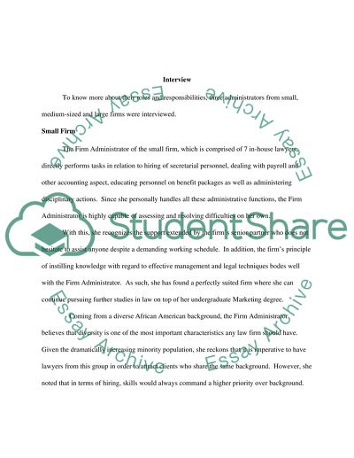 Diveristy in the Legal Community