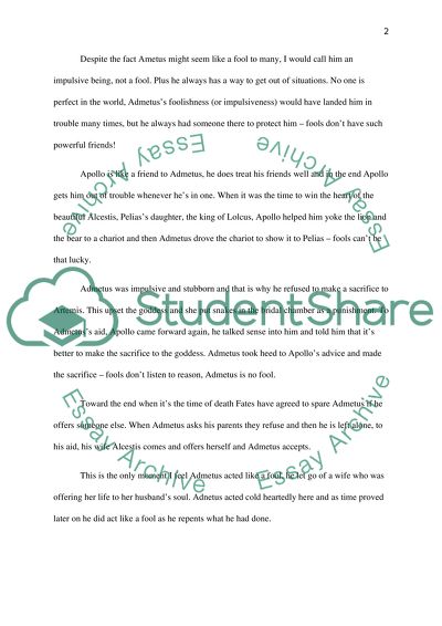 Tragic Comedy of Human Existence Alcestis