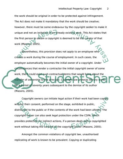 Intellectual Property Law - Copyright