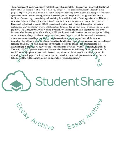 Mobile Networks in the Public Service Sector