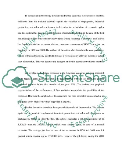 Where Are We with the US Recession